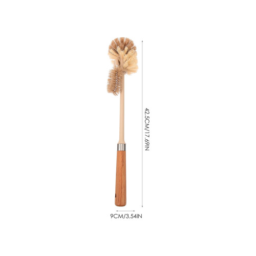 Cepillo de baño de madera con mango de acero inoxidable (1 unidad) 1