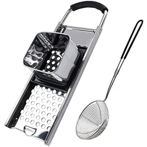 Ensemble machine à spaetzle et passoire araignée en acier inoxydable