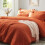 Σετ 5 διπλών παπλωμάτων σε χρώμα Burnt Orange Seersucker – Περιλαμβάνει πάπλωμα, ψεύτικο 2