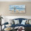 Tableau abstrait sur toile représentant la mer bleue, décoration côtière 4