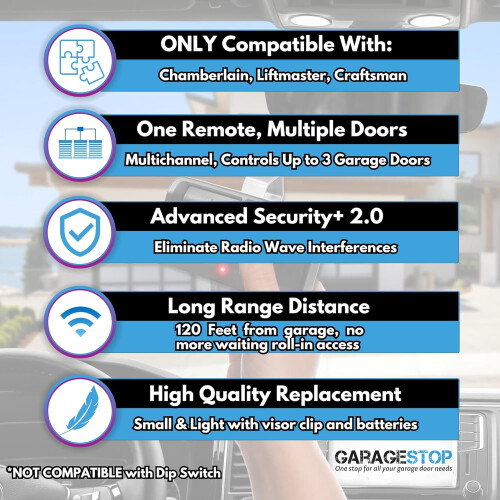 2X for Craftsman Garage Door Opener Remote Replacement, 893LM 893Max 3-Button, Extra Long-Range 2