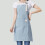 Grembiule da donna a righe in cotone e lino con 2 tasche e 8