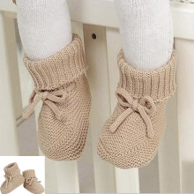 Baby Sneakers For Soft Knit Booties With Bow Cute First Shoes Warm Winter Toddler Socks Boys Girls