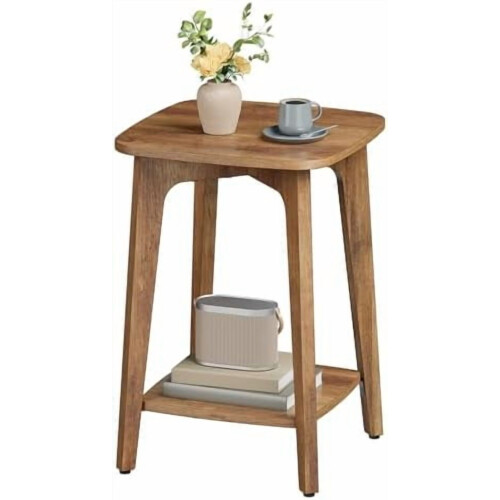 MAEZO 2-Tier Side Table Honey Brown