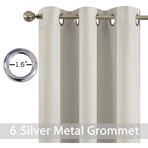 Cuirtíní Teirmeacha Dorcha le Grommets, 52"L x84"F, 2 1