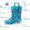 Botas de chuva infantis impermeáveis com luzes, estampas e glitter, com alças, para meninos e meninas. 2