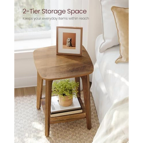 MAEZO 2-Tier Side Table Honey Brown 1