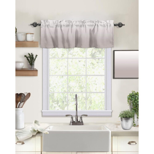 Cortina degradê cinza e branca, modelo bandô, 54 x 18 polegadas 1