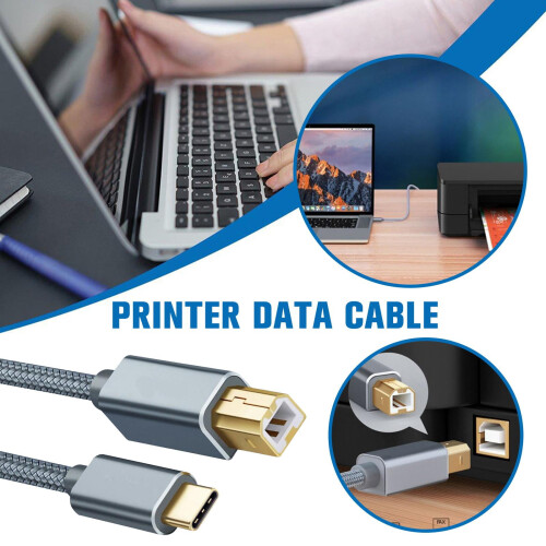 USB Type-C til USB B2.0 printerkabel scanner bærbar computer; R1I9 1