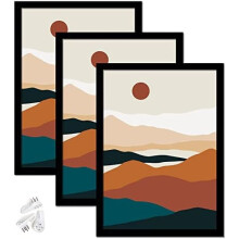 Black 12x16 Picture Frame Set of 3, High-Transparent for Photo Collage, Canvas, Poster – Wall/Tabletop, Horizontal/Vertical (Compatible with 12"x16"