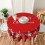 Round Christmas Tablecloth, 60", Snowflake Design, Washable Polyester – Compatible with Buffet & Dining Tables 6