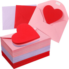 Valentine's Day Envelopes with Heart Cards 4x6 Inch Red