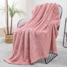 Jacquard plaid van polyester met bladmotief, 50x70 inch