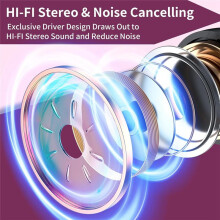 Neckband Wireless Earphones, Retractable Ear Sweat-Proof Earphones, Stereo Noise-Canceling Earphones