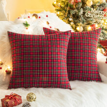 Karácsonyi kockás párnahuzat tartan poliészterből 45x45 cm