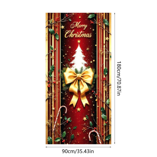 Capa de porta natalina 35x71 polegadas com estampa de Papai Noel 2