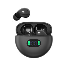 Svarta trådlösa Bluetooth-hörlurar - 30 timmars speltid, IPX5-svettsäkra med mikrofon för kompatibla med iPhone/Android