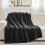 Flannel Fleece Throw Blanket Queen Size Black 4