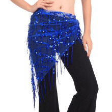Women's Belly Dancing Belt Colorful Waist Chain Belly Dance Tassles Mesh Hip Scarf Belt Triangle Skirt