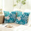 Conjunto de 2 capas de almofada decorativas em linho azul turquesa, 50x50cm (20x20 polegadas). 4