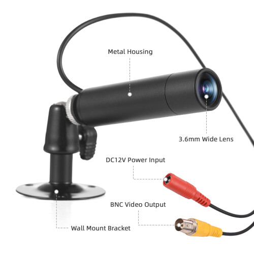 Ενσύρματη κάμερα web CCTV 2MP με φακό 3,6 mm, επιτοίχια τοποθέτηση, συμβατή με DVR 2
