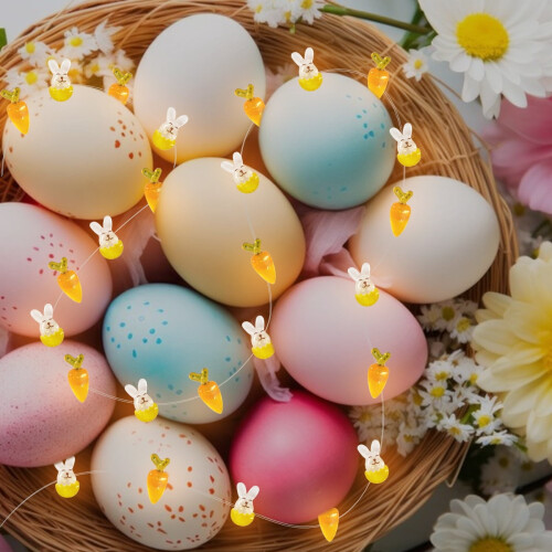 Påskeharelyslenke – 20 LED, batteridrevet 2