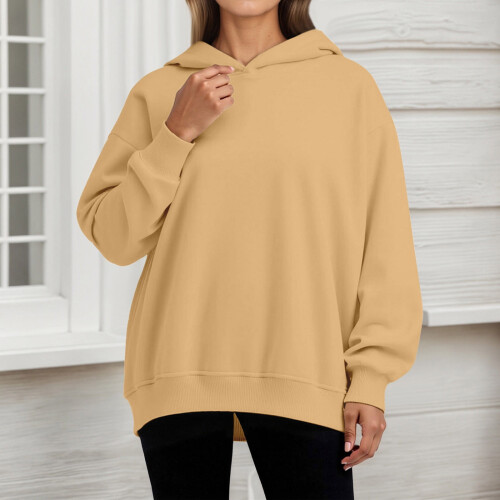 Women's Oversized Hoodie Lightweight Solid Sweatshirt 1