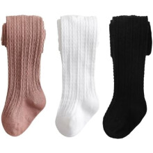 Baby Girls Tights Cable Knit Tights Thick Solid Footed Leggings Winter Warm Stockings