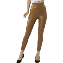 Dameslegging van elastisch imitatieleer, sexy panty met hoge taille