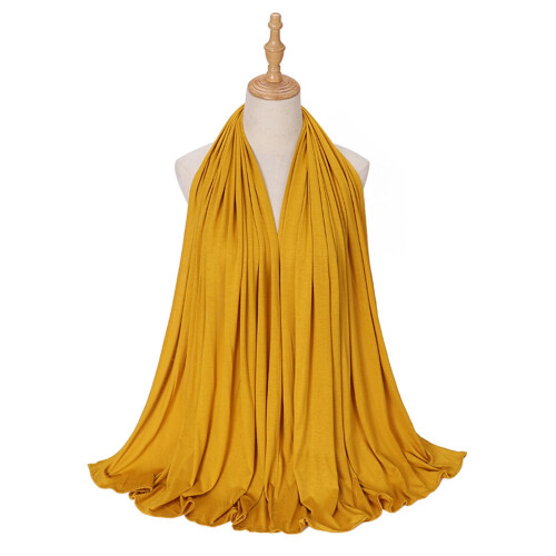 Lenço feminino muçulmano para a cabeça, cor sólida, longo, em algodão, da moda. 2
