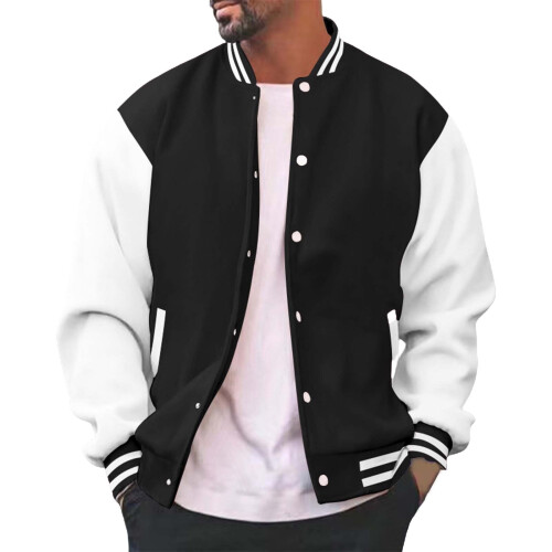 WUWUQF Ανδρικό Μπουφάν Varsity, Ανδρικό Μπουφάν Varsity Baseball Casual για Αγόρια, Ελαφρύ