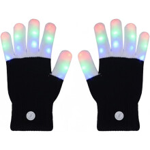 7-farbige LED-beleuchtete Rave-Handschuhe – Leuchtende Halbfingerhandschuhe für Erwachsene und Jugendliche, Partys und Shows