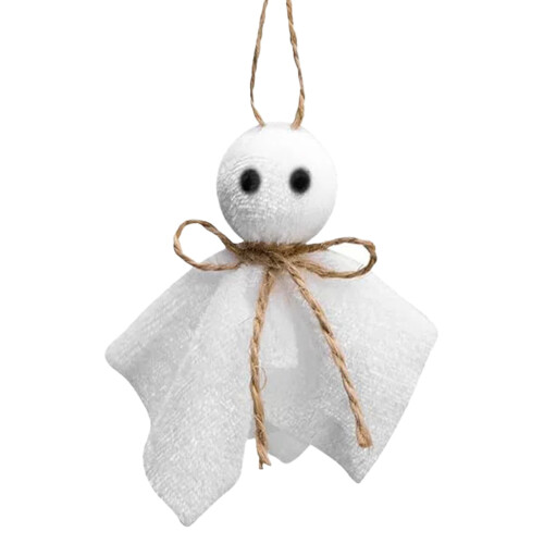6 stk Halloween-spøkelsespynt 7,5 cm flanell 1