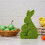 Flocked Resin Easter Bunny Decorative Figurine 4