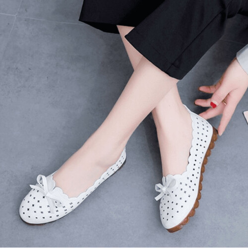 Γυναικεία αναπνεύσιμα δερμάτινα slip-on loafers, άνετα, ελαφριά, αντιολισθητικά φλατ 1