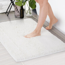 Tapis de bain en microfibre antidérapant à séchage rapide gris 81 x 51 cm