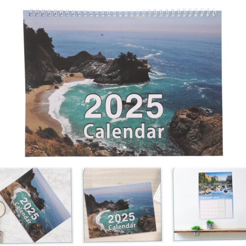 Όμορφες και Ατίθασες Παραλίες 2025 | Ημερολόγιο Τοίχου 12 Μηνών, 11,2" x 8,4", Χοντρό 1
