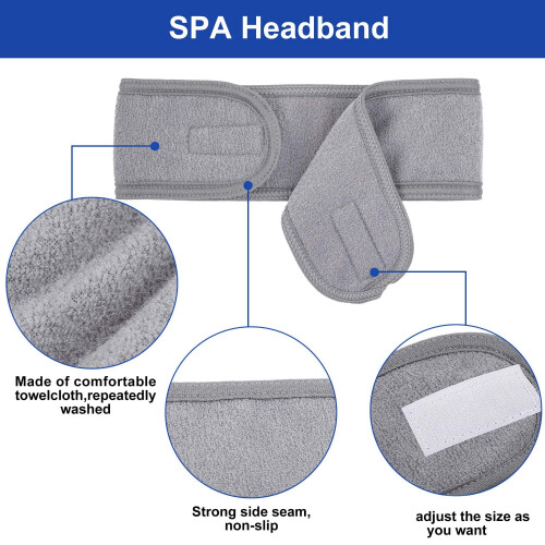 Στήριγμα προσώπου Spa Head Wrap Headband4Counts Stretch Towel για μπάνιο, μακιγιάζ και αθλητισμό 2