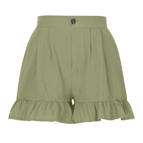 Αθλητικό σορτς QLEICOM για γυναίκες, Plus Size, χρυσαφί, με φαρδιά μπατζάκια και βολάν, 2