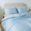 Set copripiumino matrimoniale azzurro, 3 pezzi in microfibra 5
