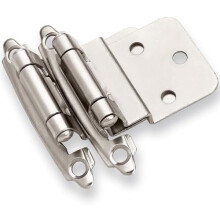 Inbouwkastscharnieren van 3/8 inch, geborsteld nikkel, 10 paar (20 stuks), zelfsluitend, compatibel met standaard keukenkasten