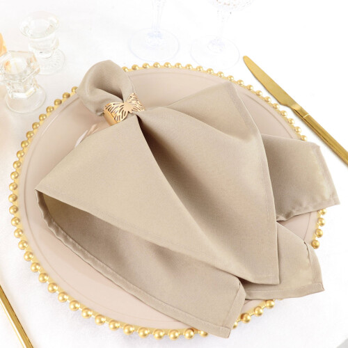 50 Pieces 20" Nude Polyester Napkins Wedding Kitchen 2