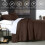 Chocolate Twin Quilt Set Geometric Diamond Stitched 5