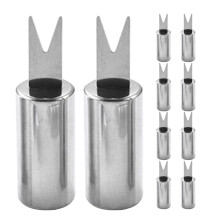10 Pcs Corn on The Cob Holders and Trays Skewers for Grilling Silver