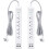 Πολύπριζο 2 τεμαχίων με 6 πρίζες & 4 USB (2x USB-C), καλώδιο 1,5 μέτρων, επίπεδο βύσμα, 1