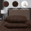 Queen Quilt Set Chocolate Geometric Diamond Stitched 5