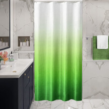 Douchegordijn voor kleine douchecabine, 36x72 cm, groen ombré wafelpatroon, waterafstotend en machinewasbaar, inclusief haken.