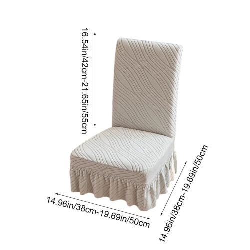 Graue Stretch-Stuhlhussen mit Rock – Universelle Passform 2