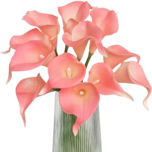 Kunstige calla-liljer, bryllupsbukett, blomsterdekor, gul blomst, 10 stk. hjemmedekorasjon, kunstige calla-liljer, rød gul