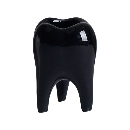 Ceramic Tooth Shape Planter Holder Storage Bucket-Black